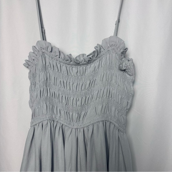 Mable Dusty Blue Smocked Romper sz M - Picture 2 of 9